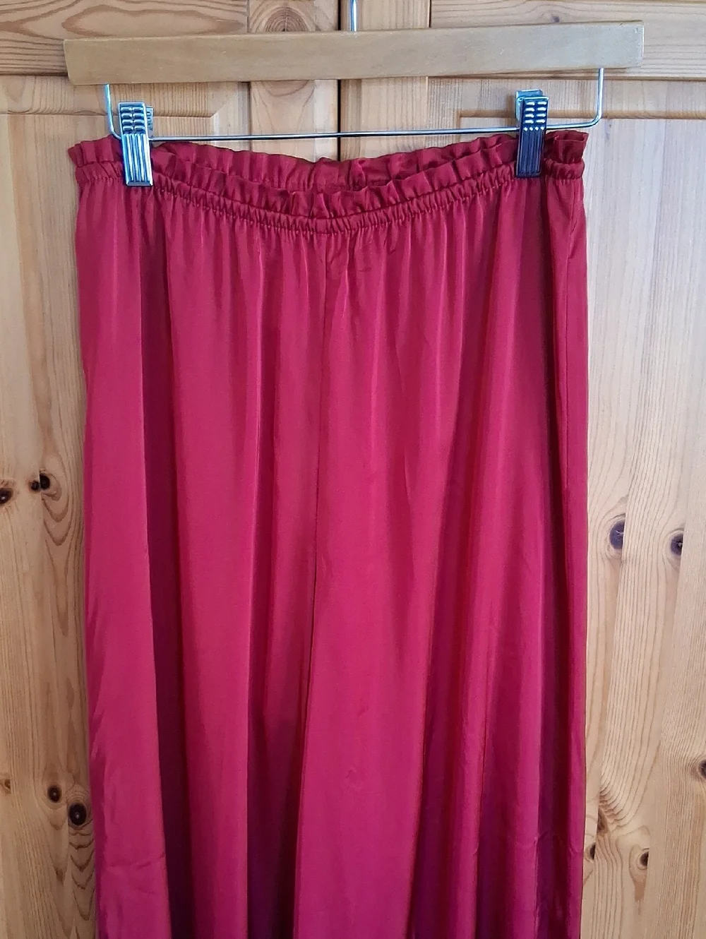 NWT Auden Red Silky Stretch Wide Leg Pajama Pants Size Small